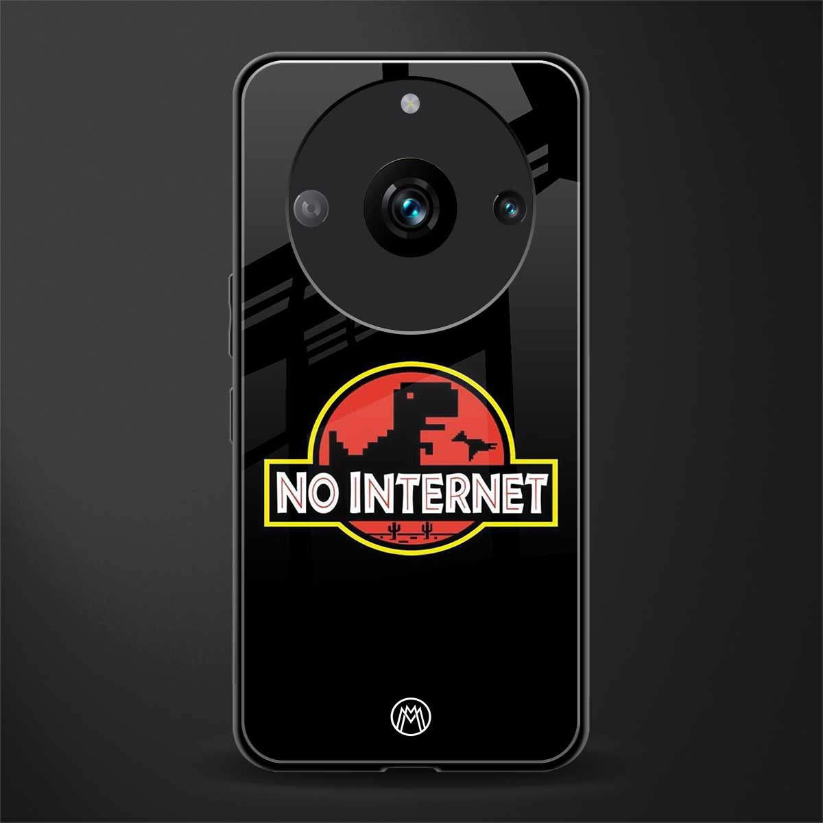 jurassic park no internet back phone cover | glass case for realme 11 pro 5g