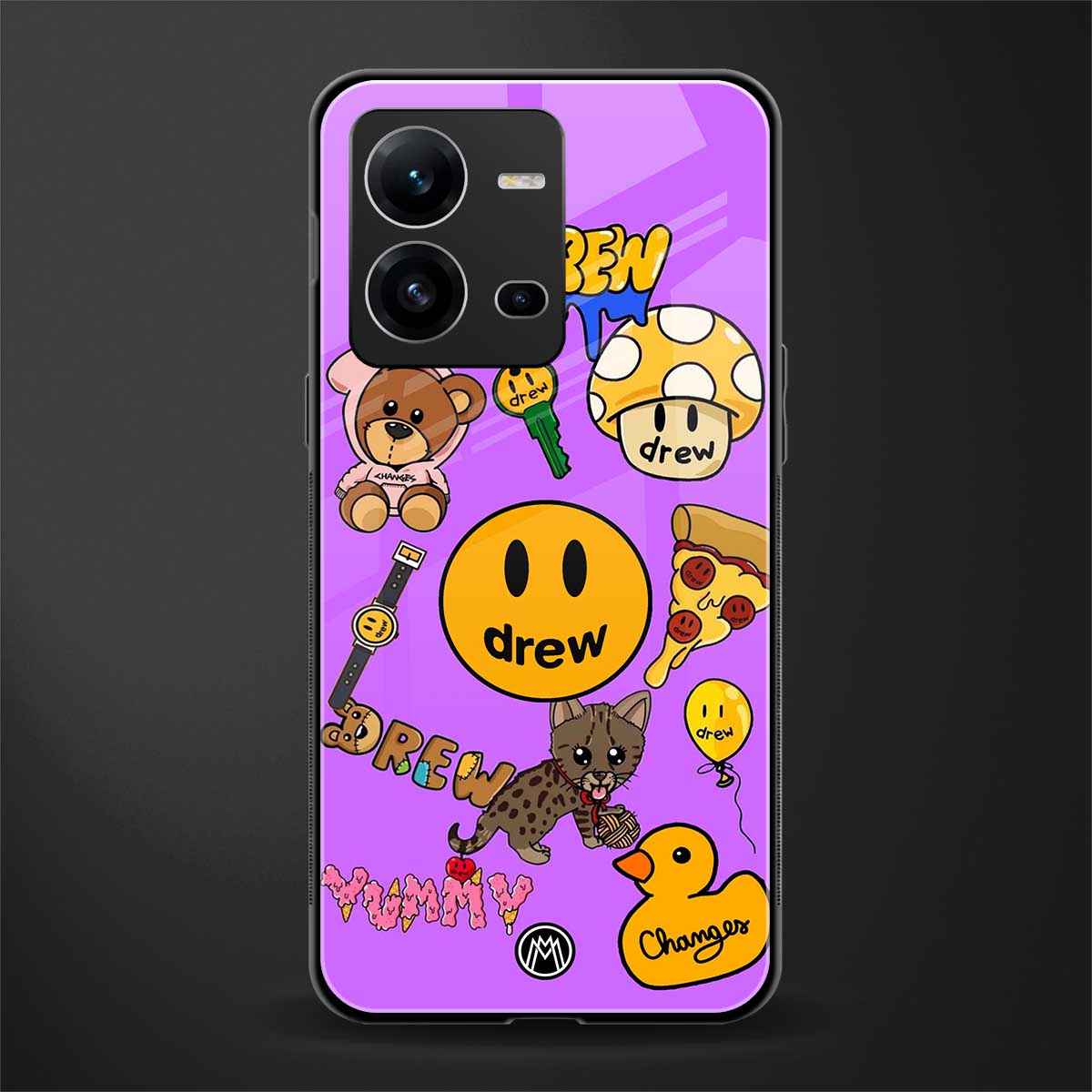 justin bieber back phone cover | glass case for vivo v25-5g