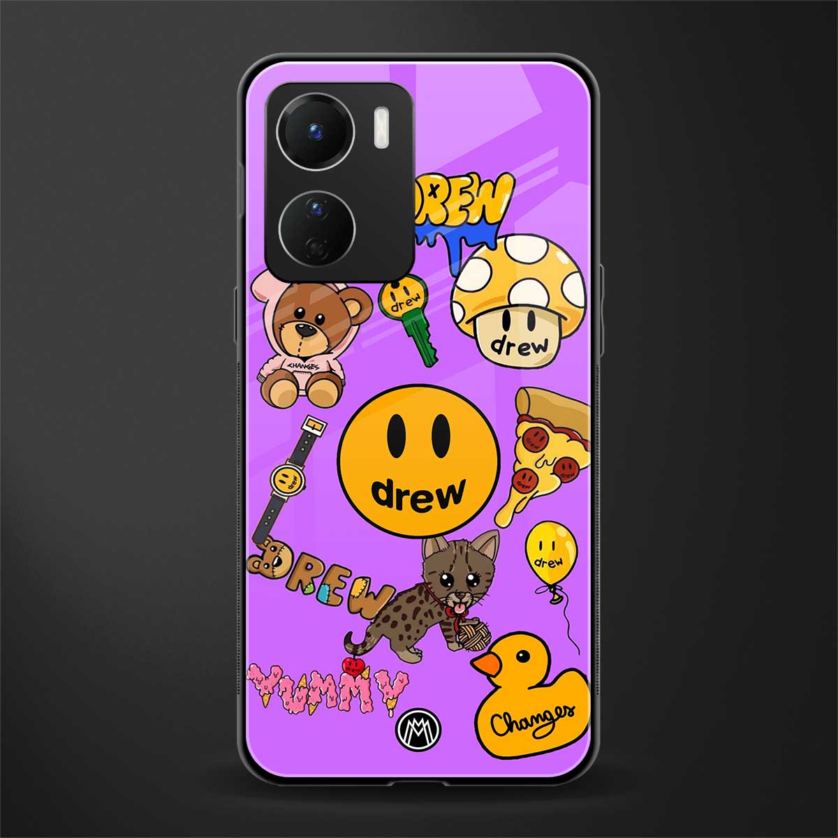justin bieber back phone cover | glass case for vivo y16