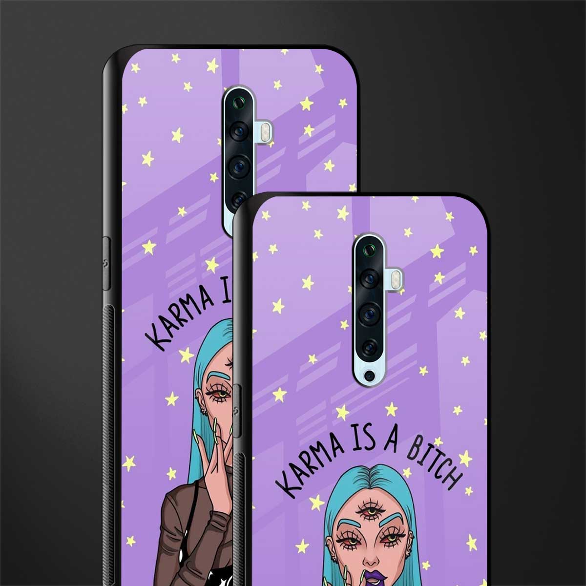 karma is a bitch glass case for oppo reno 2f image-2