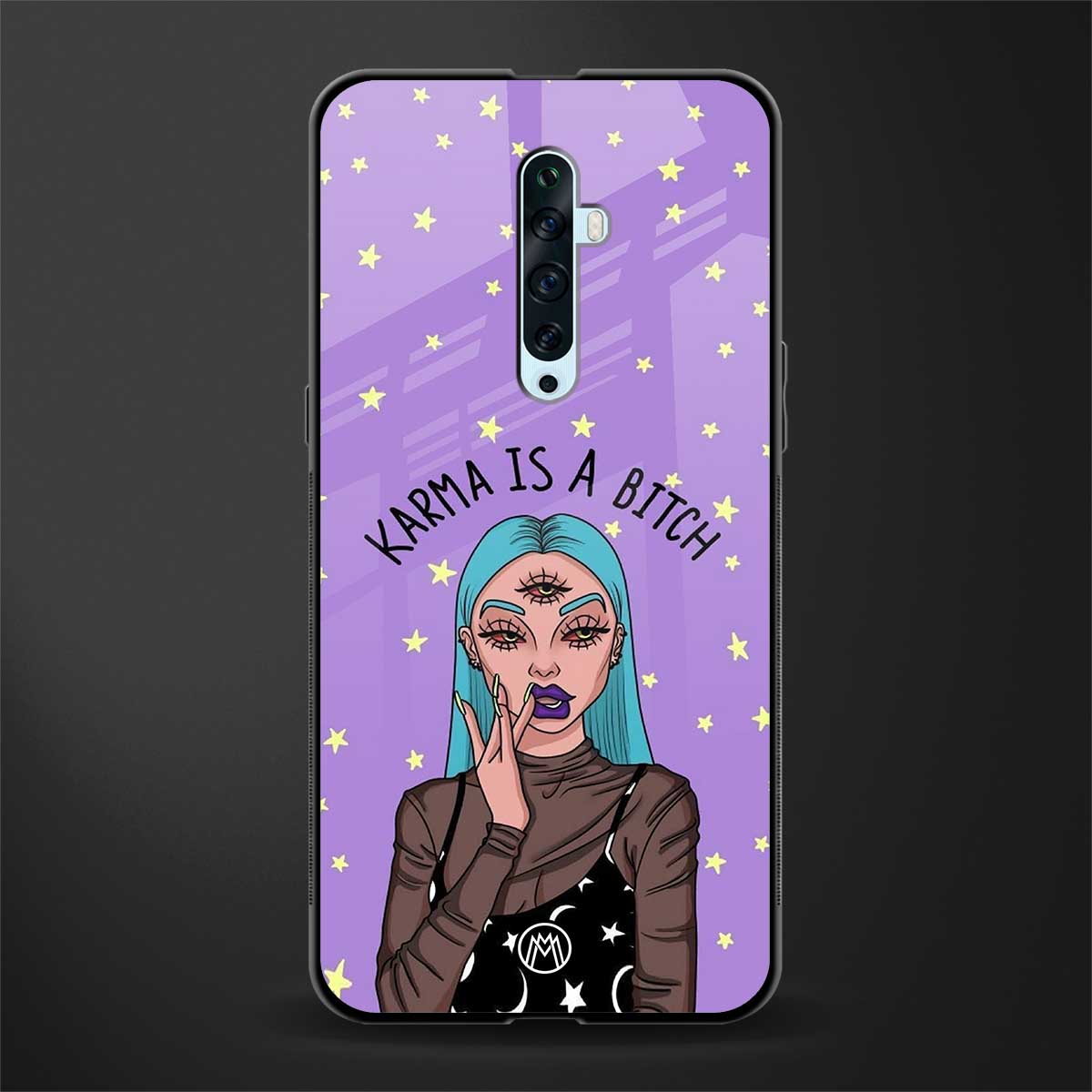 karma is a bitch glass case for oppo reno 2f image