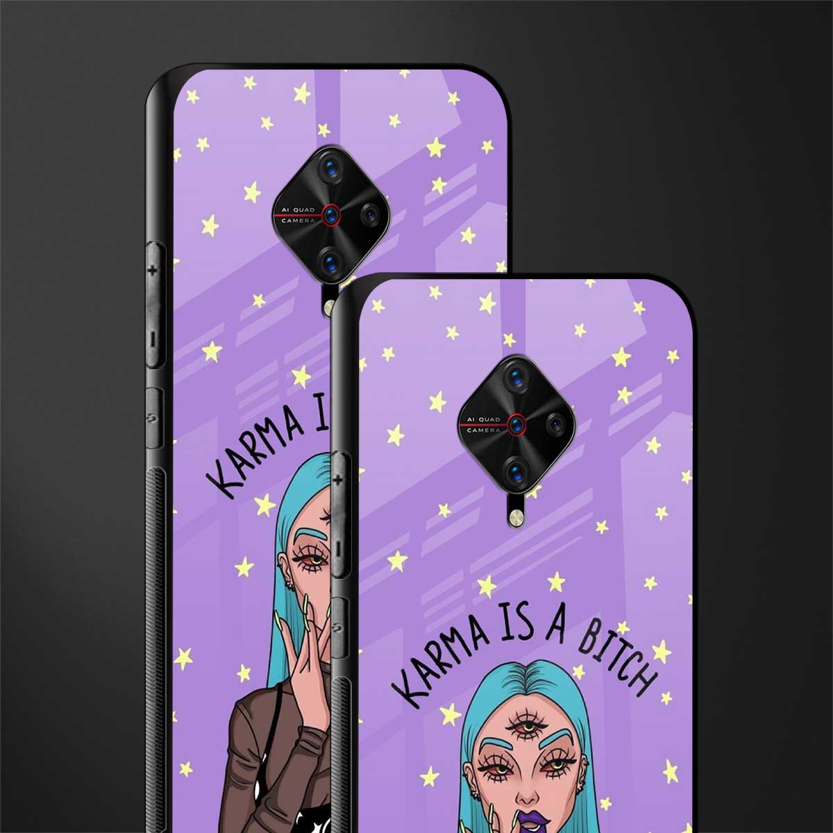 karma is a bitch glass case for vivo s1 pro image-2