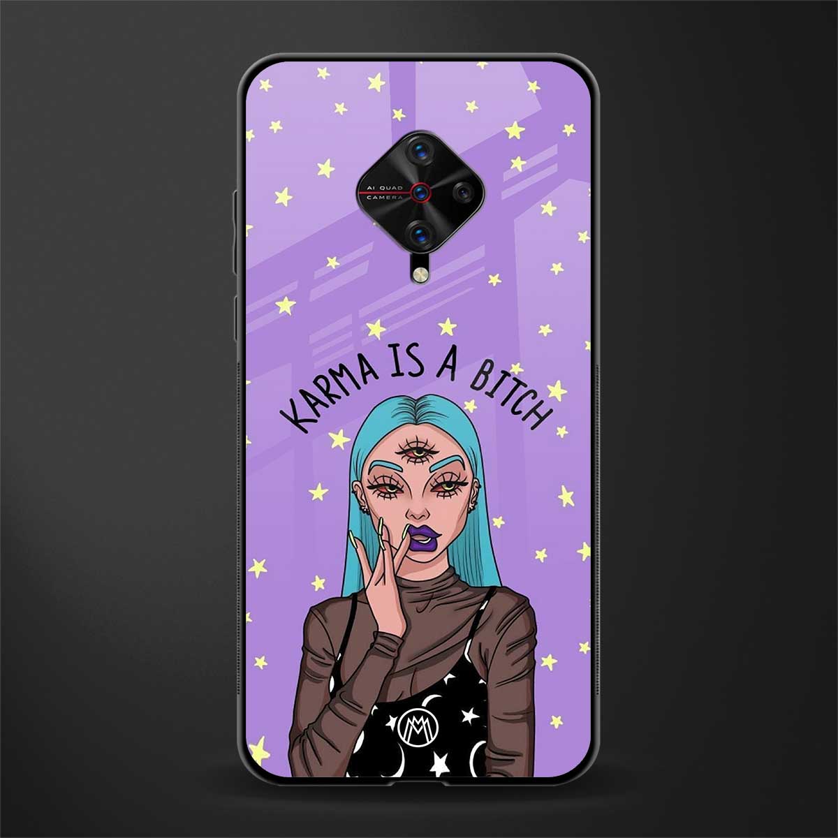 karma is a bitch glass case for vivo s1 pro image