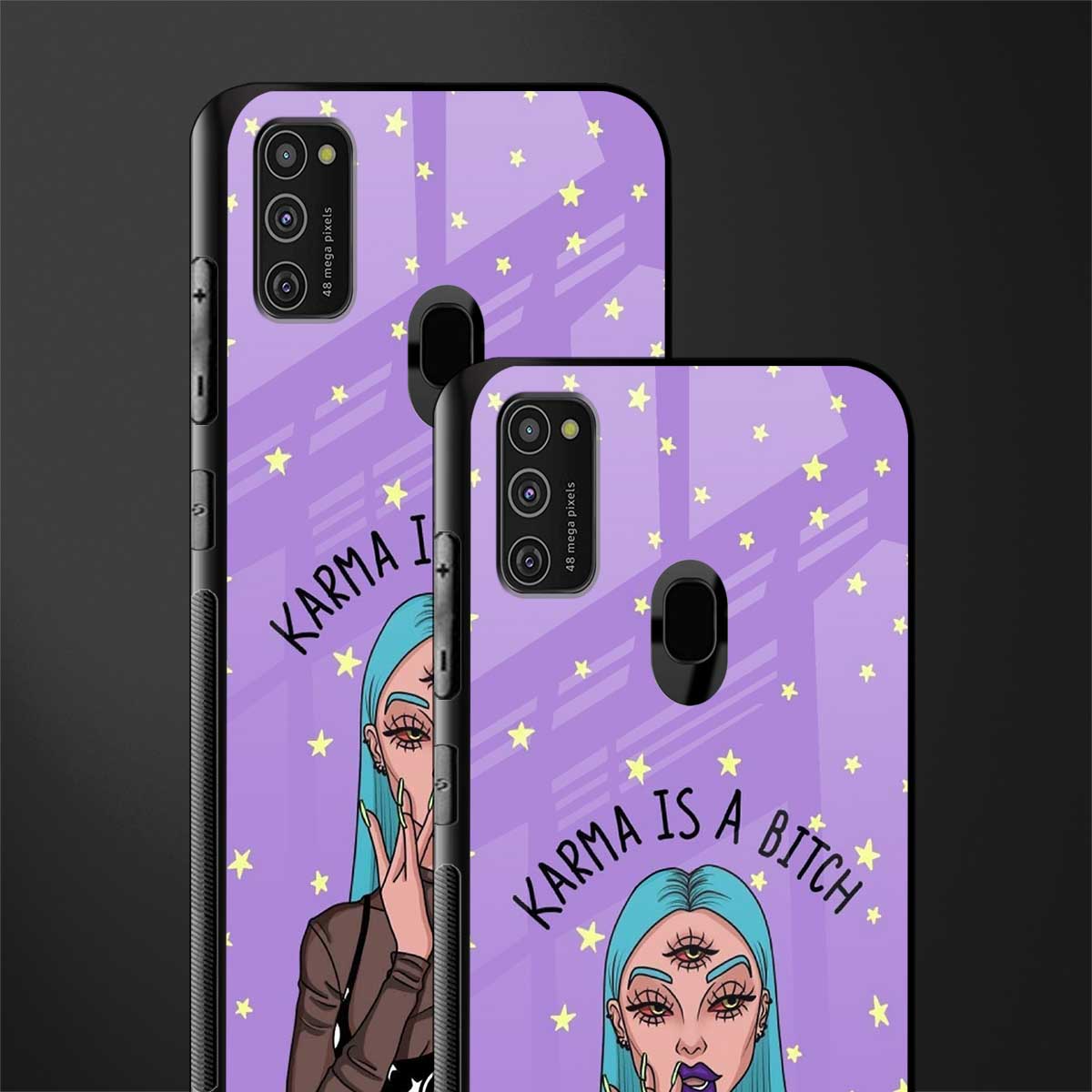 karma is a bitch glass case for samsung galaxy m21 image-2