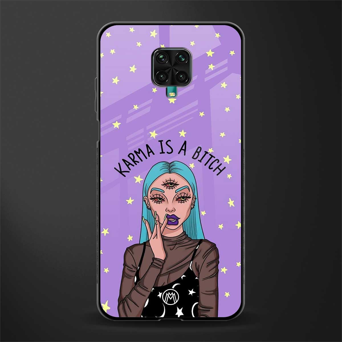 karma is a bitch glass case for poco m2 pro image