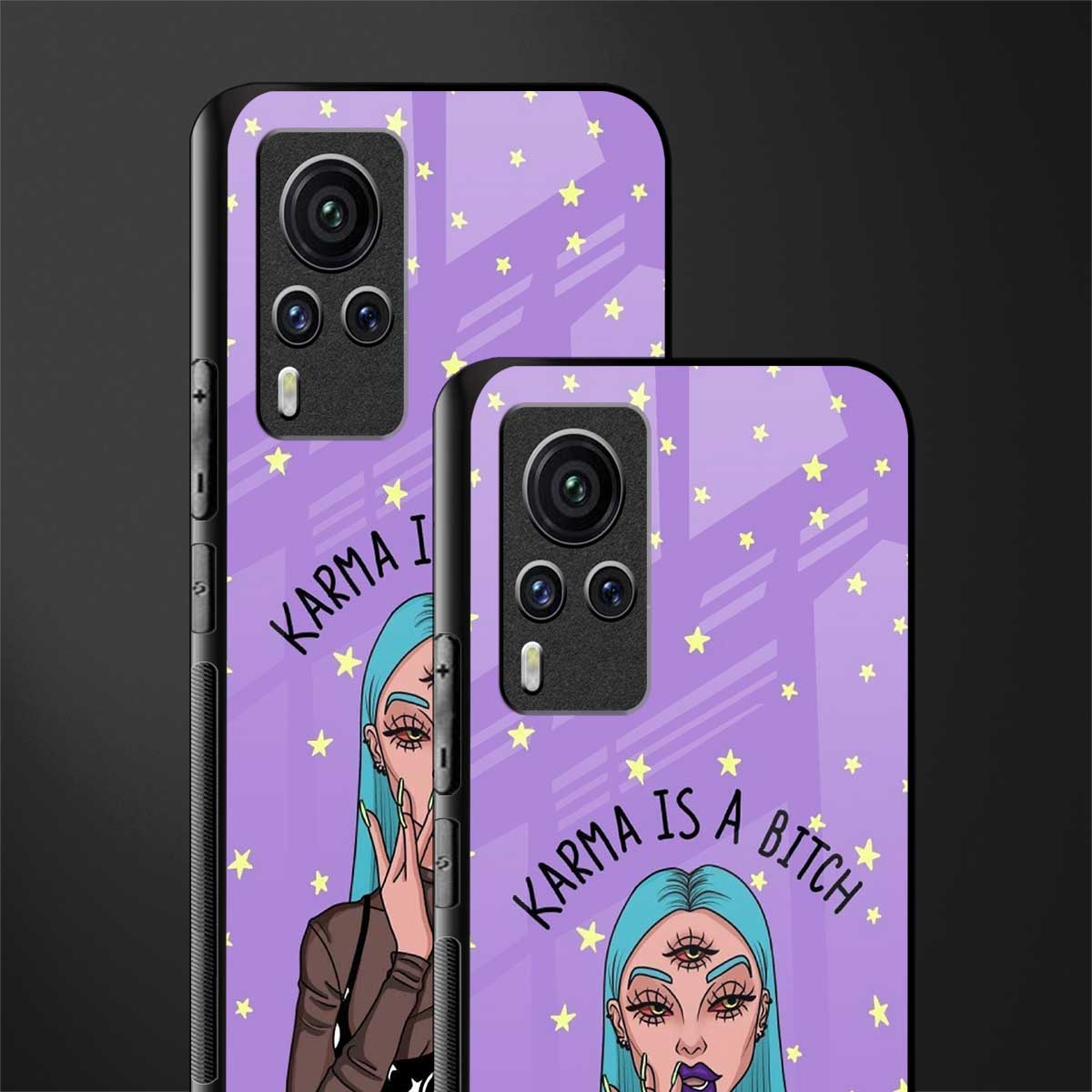 karma is a bitch glass case for vivo x60 pro image-2
