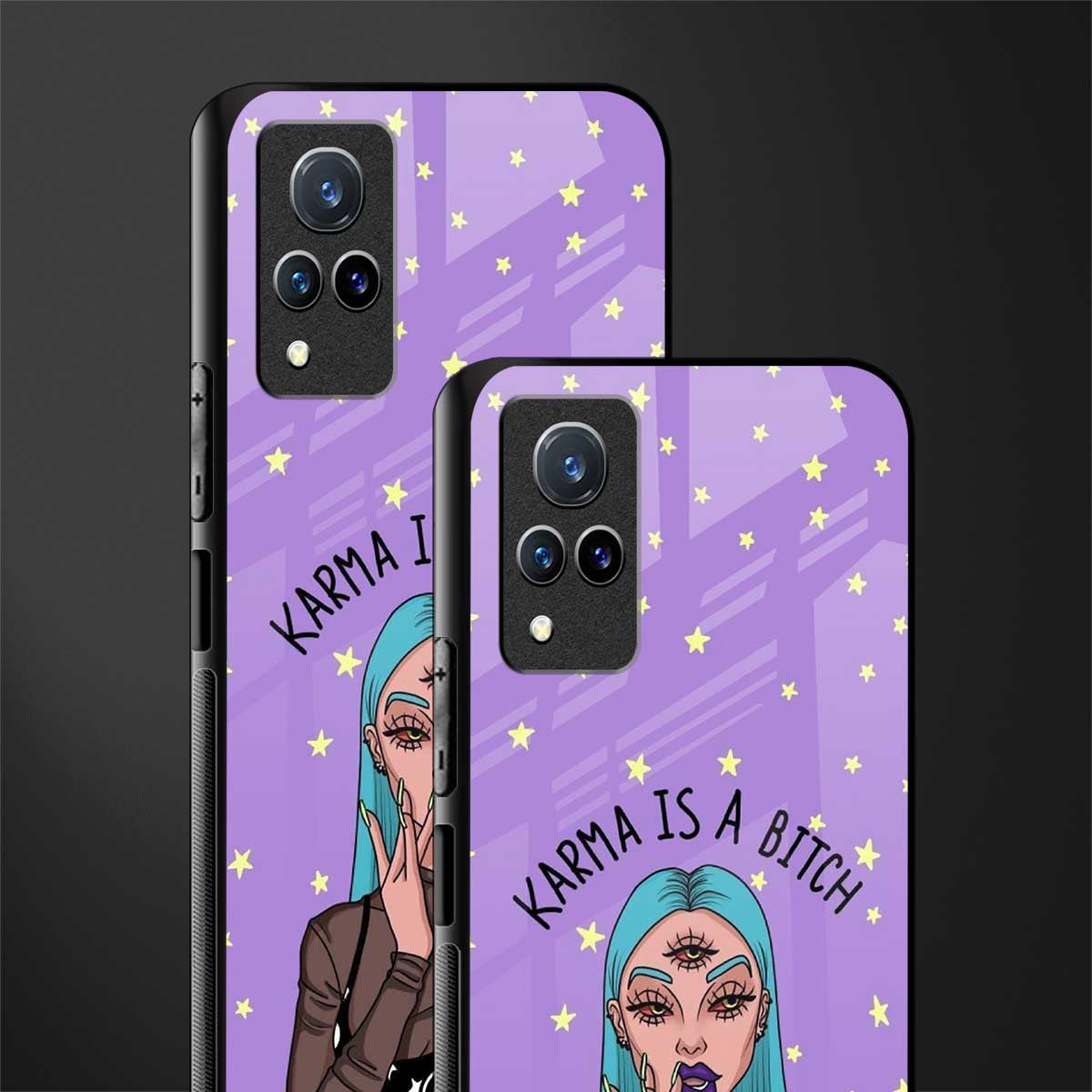 karma is a bitch glass case for vivo v21 5g image-2
