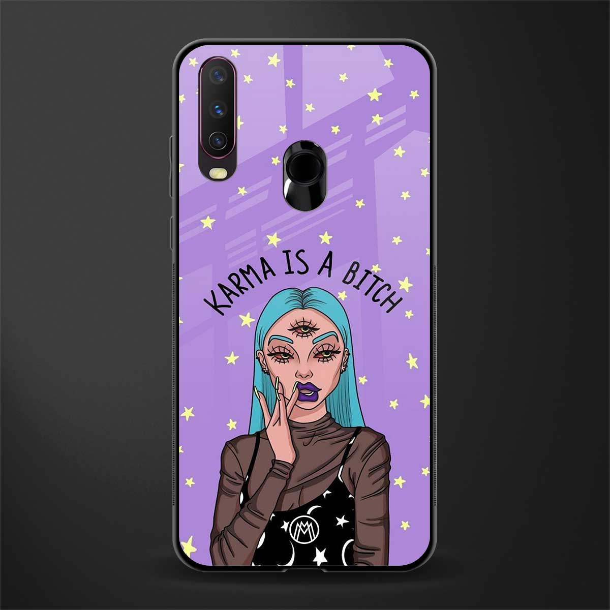 karma is a bitch glass case for vivo y17 image