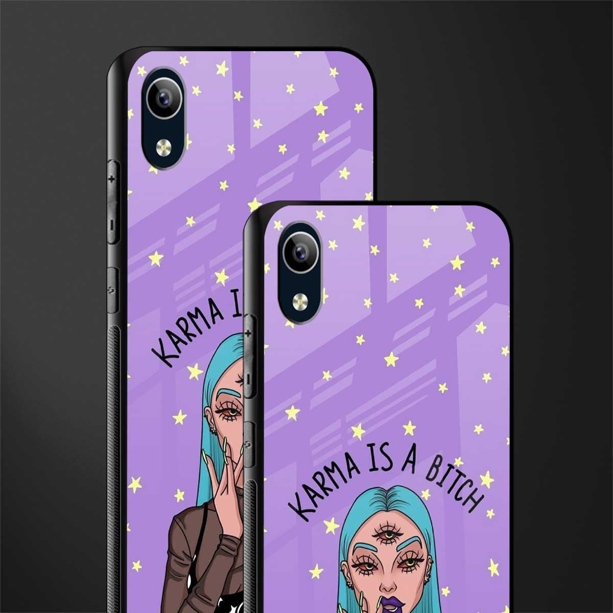 karma is a bitch glass case for vivo y90 image-2