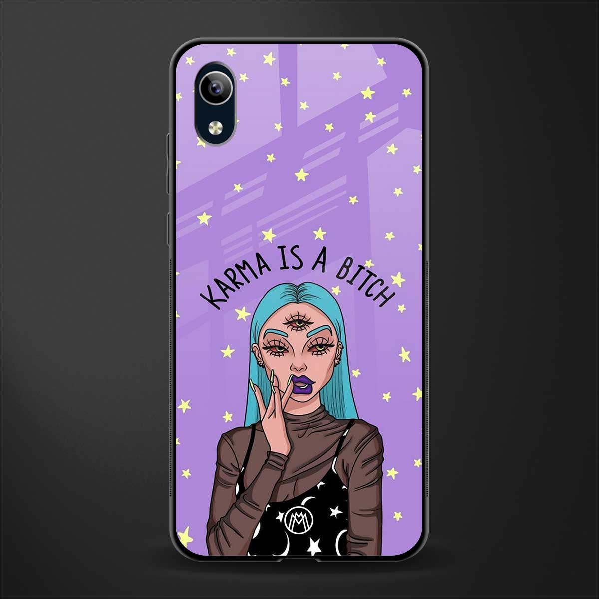 karma is a bitch glass case for vivo y90 image