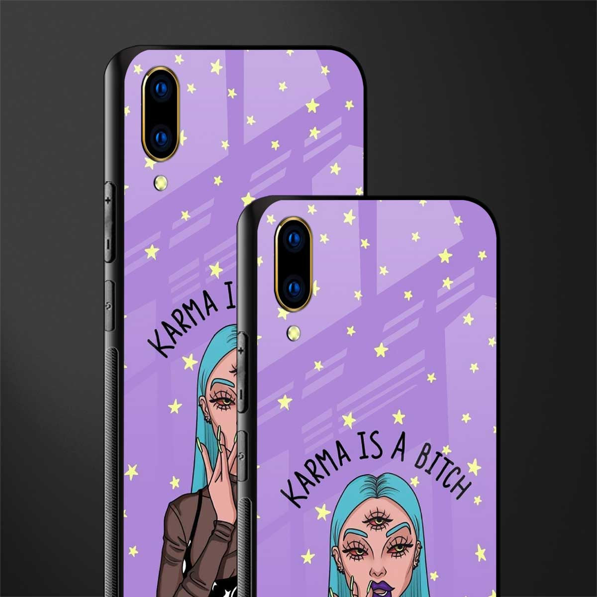 karma is a bitch glass case for vivo v11 pro image-2
