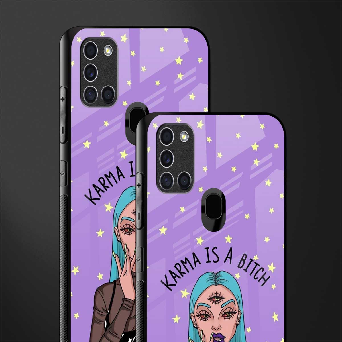 karma is a bitch glass case for samsung galaxy a21s image-2