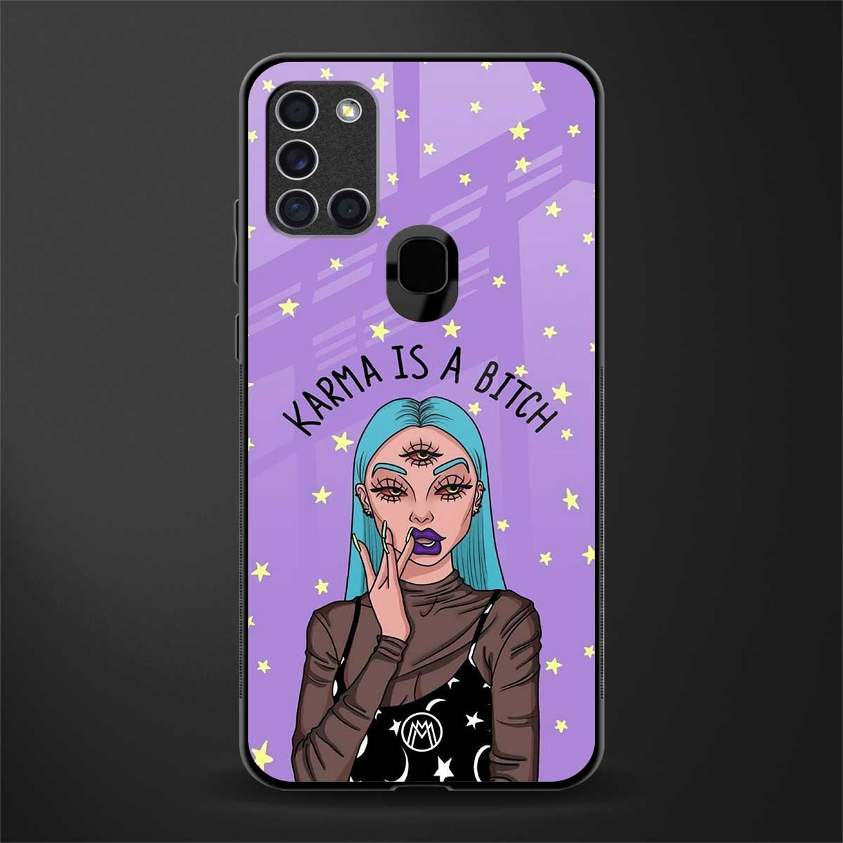 karma is a bitch glass case for samsung galaxy a21s image