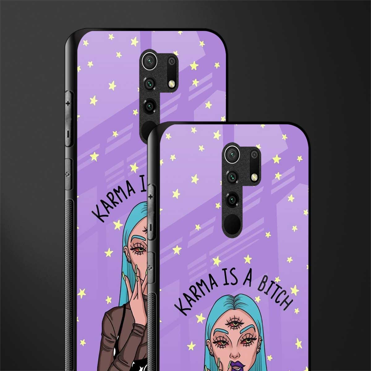 karma is a bitch glass case for poco m2 reloaded image-2