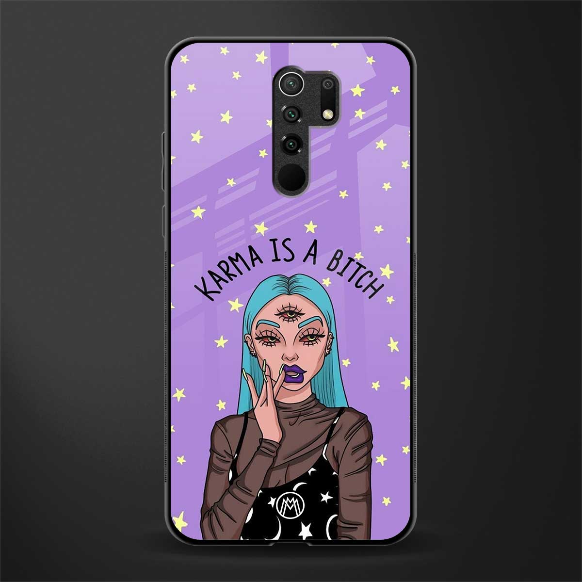 karma is a bitch glass case for poco m2 image