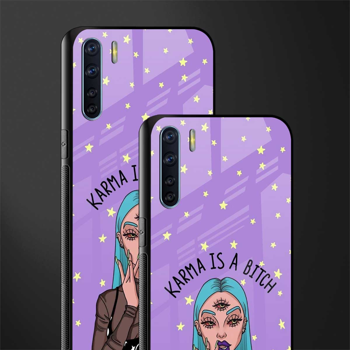 karma is a bitch glass case for oppo f15 image-2