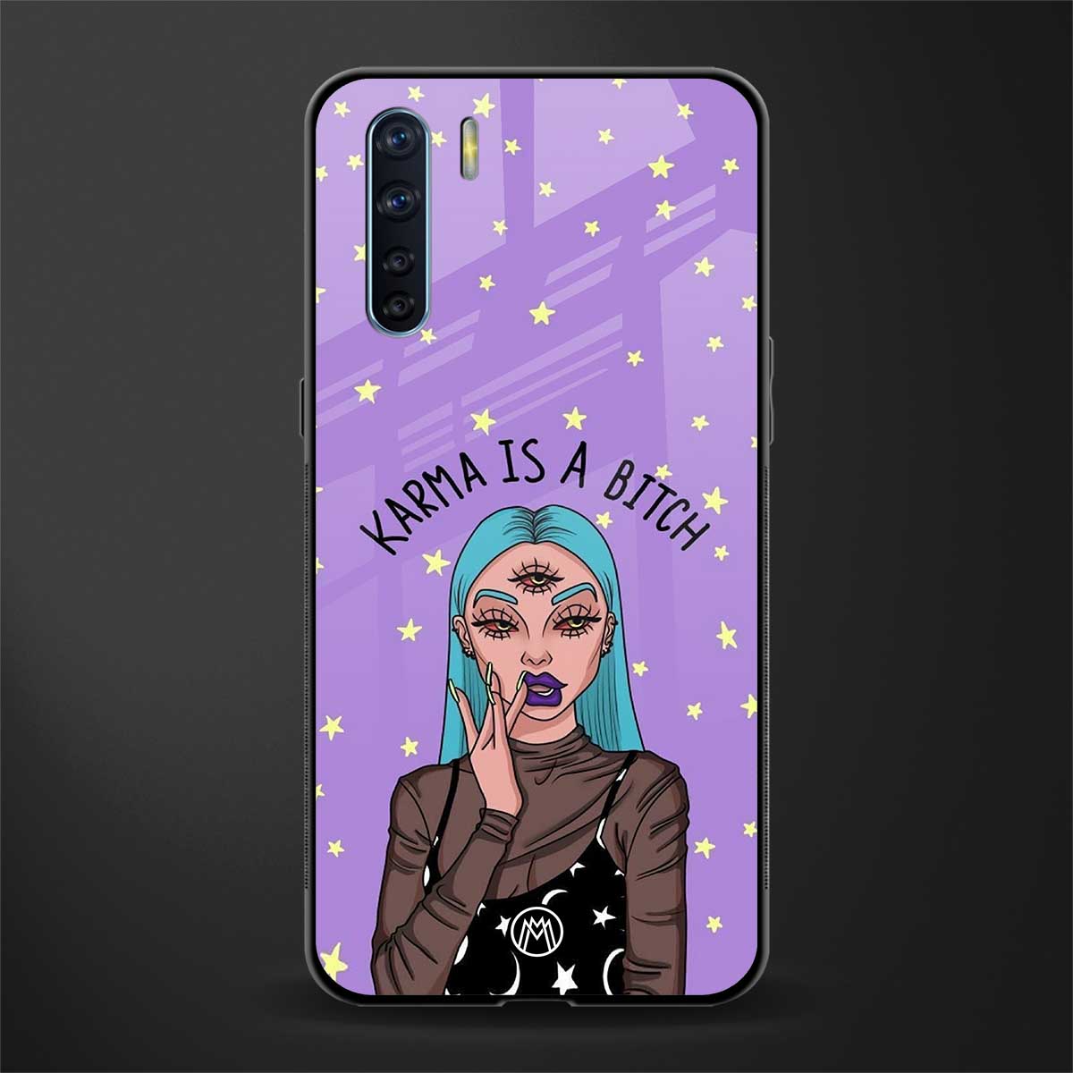 karma is a bitch glass case for oppo f15 image