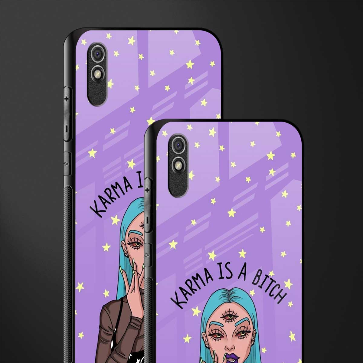 karma is a bitch glass case for redmi 9a image-2