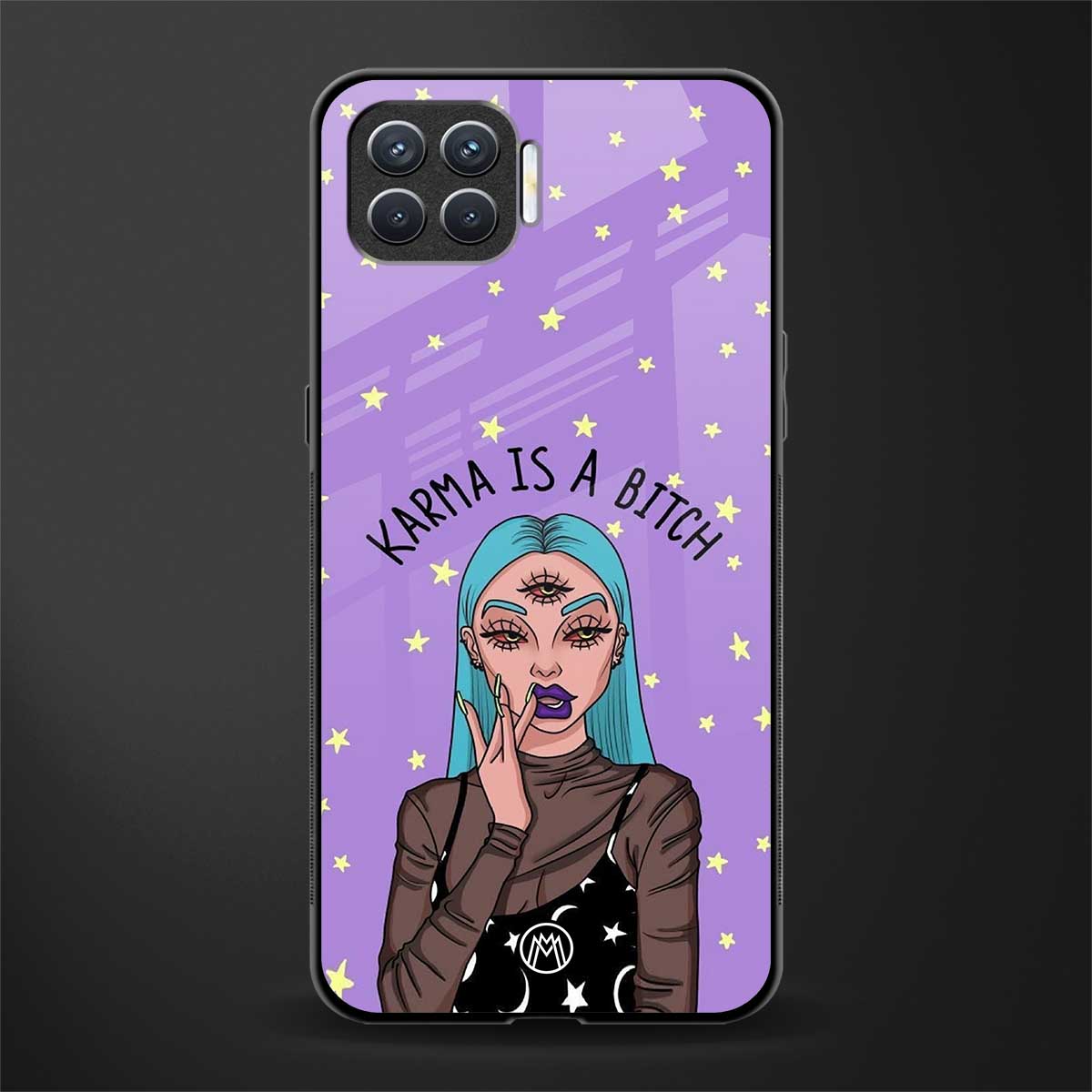 karma is a bitch glass case for oppo f17 pro image