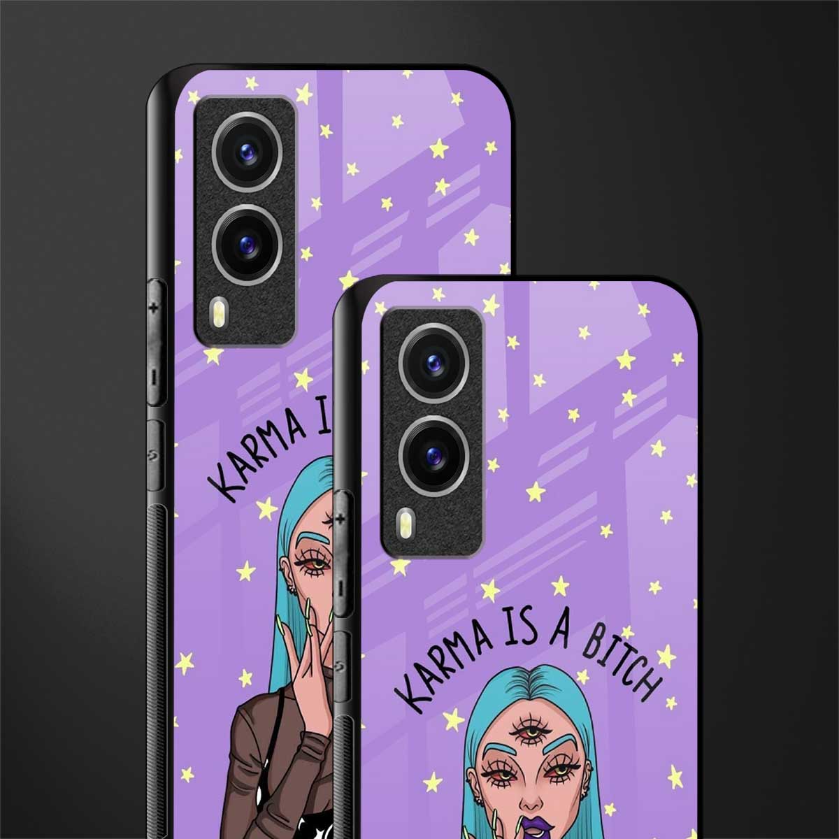 karma is a bitch glass case for vivo v21e 5g image-2