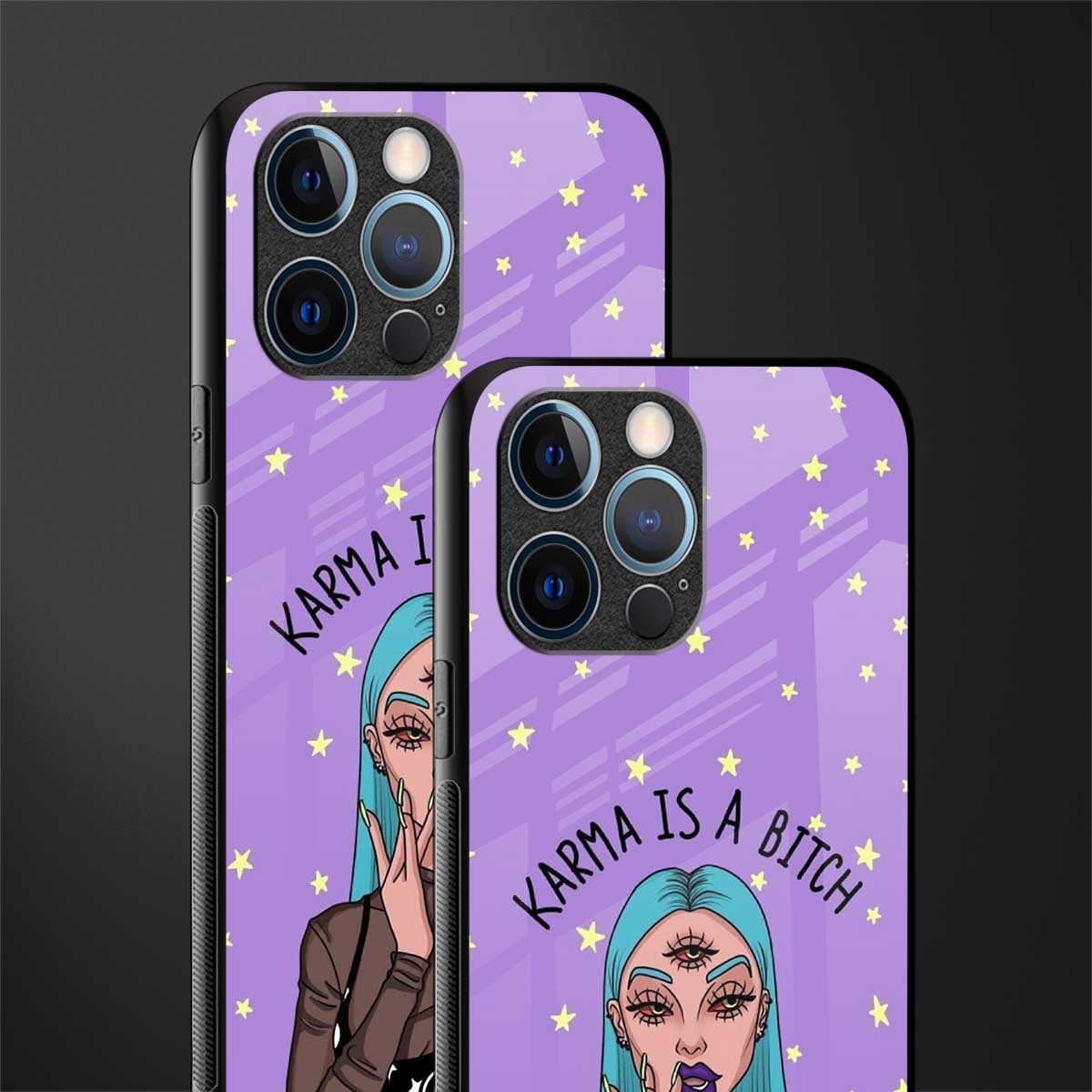 karma is a bitch glass case for iphone 12 pro image-2