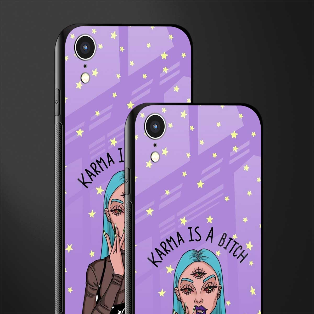 karma is a bitch glass case for iphone xr image-2
