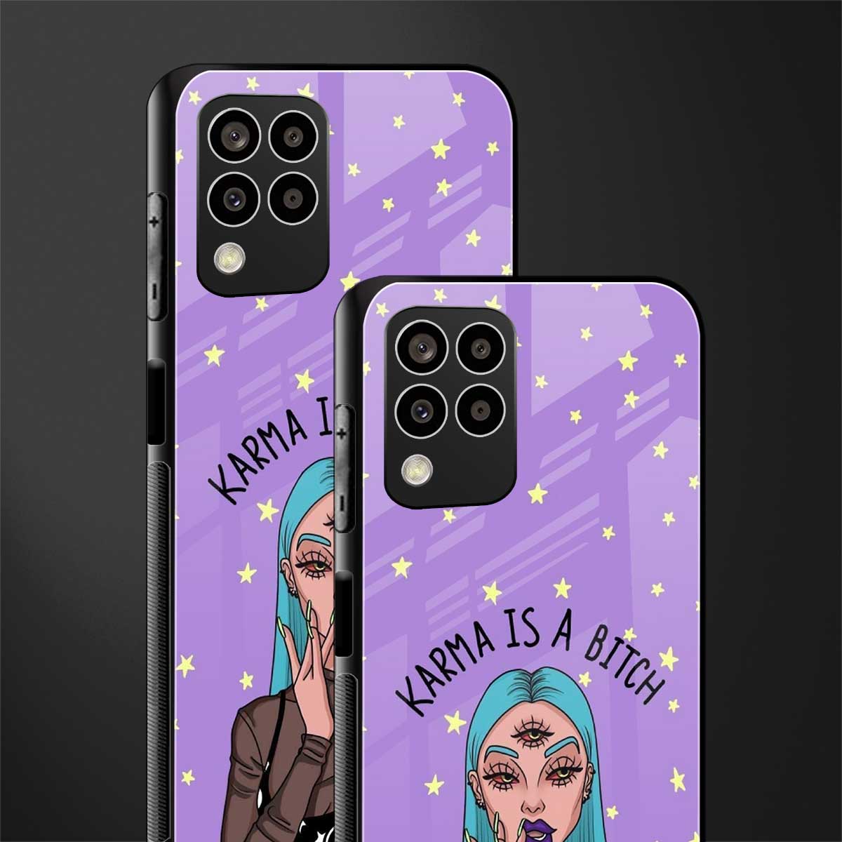 karma is a bitch back phone cover | glass case for samsung galaxy m33 5g