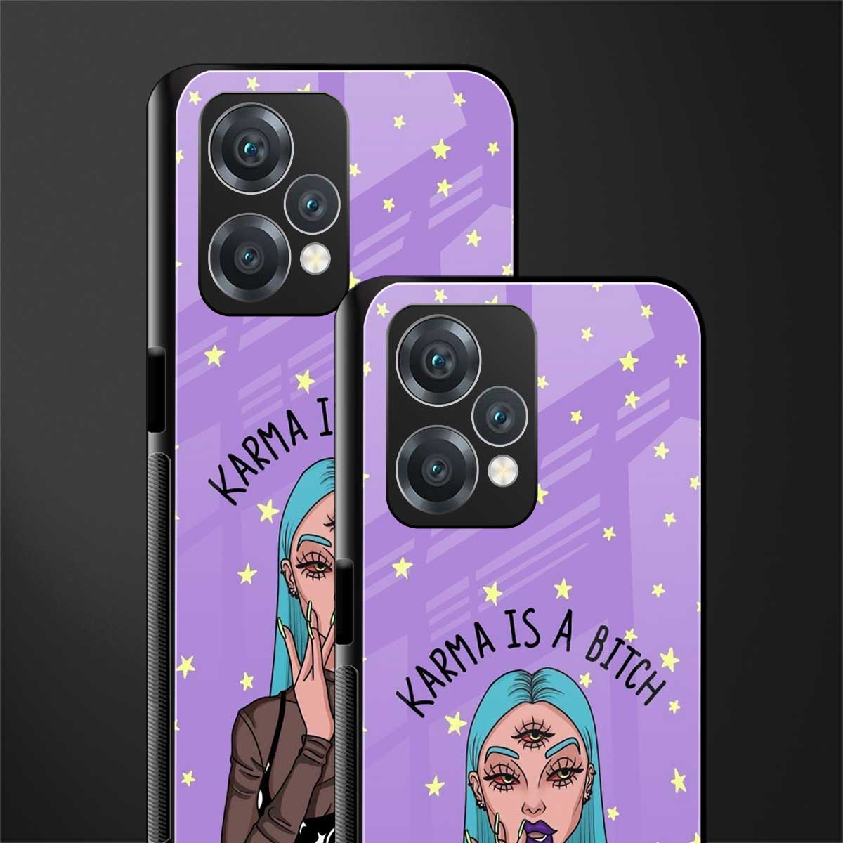 karma is a bitch back phone cover | glass case for oneplus nord ce 2 lite 5g