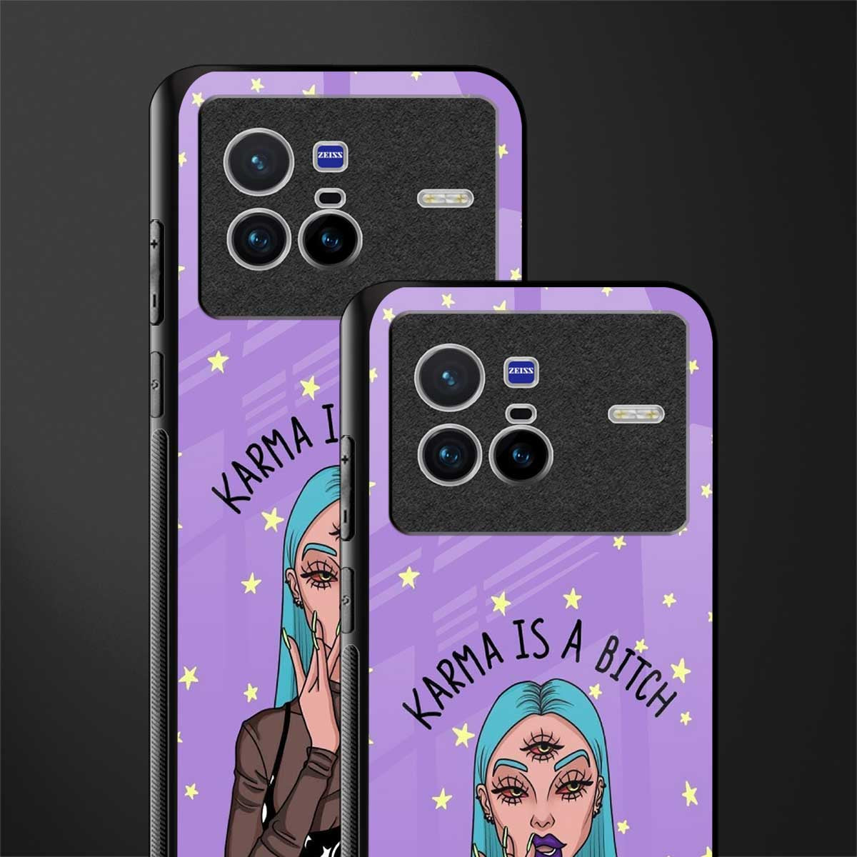 karma is a bitch glass case for vivo x80 image-2