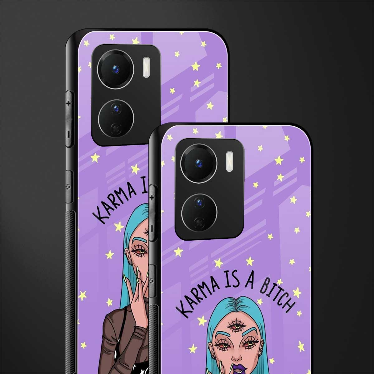 karma is a bitch back phone cover | glass case for vivo y16