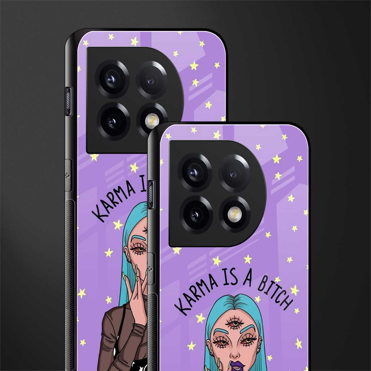 karma is a bitch back phone cover | glass case for oneplus 11