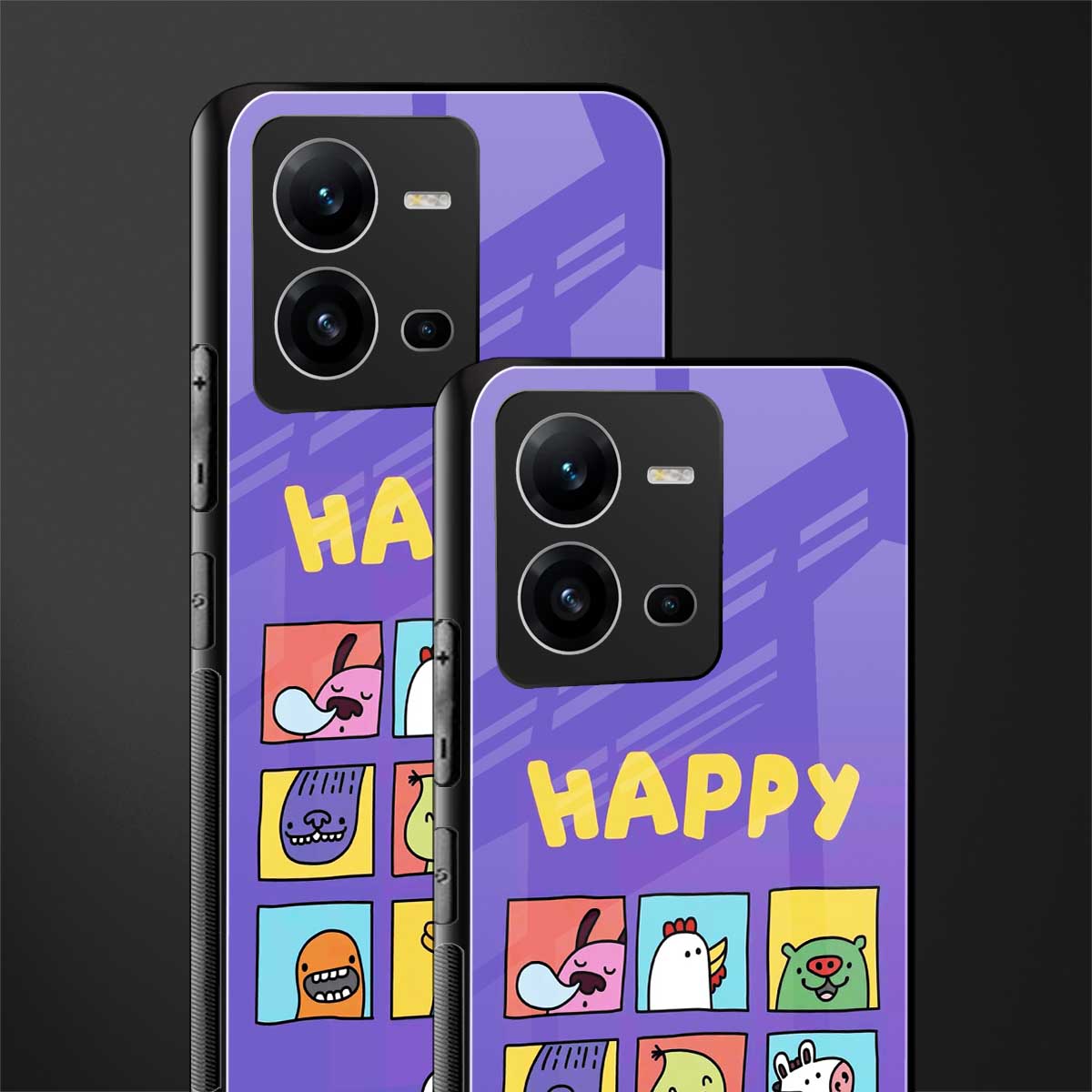 kawaii edition back phone cover | glass case for vivo v25-5g