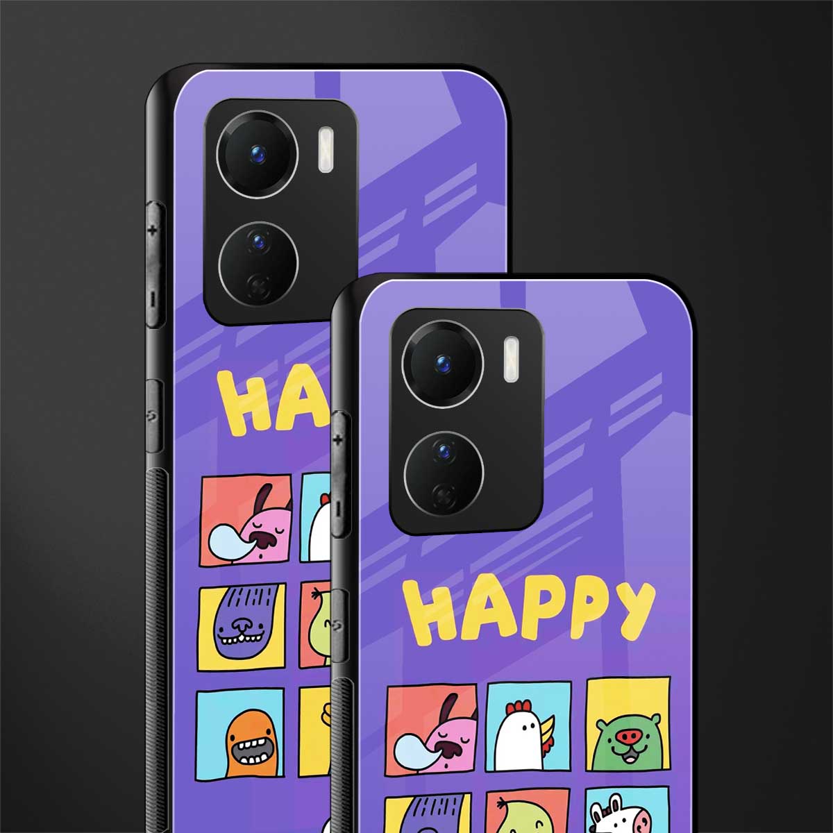 kawaii edition back phone cover | glass case for vivo y16