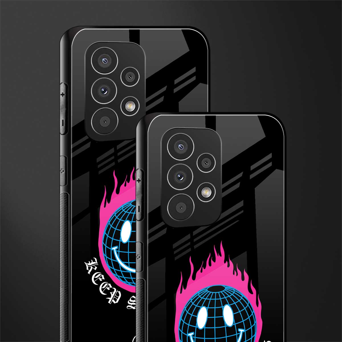 keep smiling back phone cover | glass case for samsung galaxy a53 5g