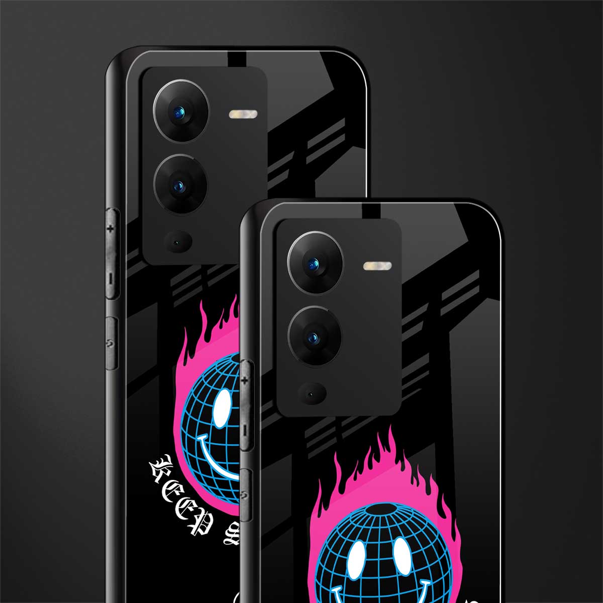 keep smiling back phone cover | glass case for vivo v25 pro 5g