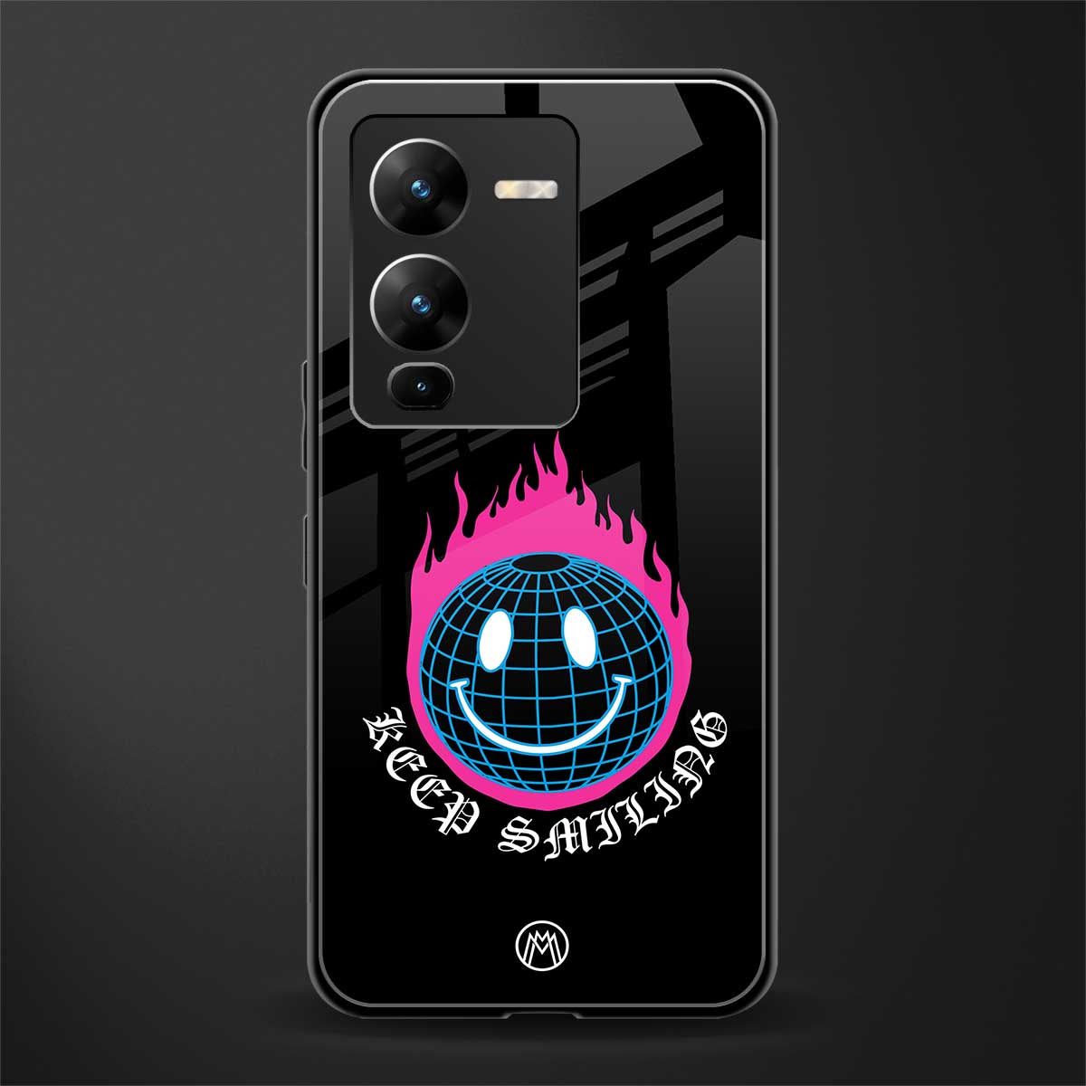 keep smiling back phone cover | glass case for vivo v25 pro 5g