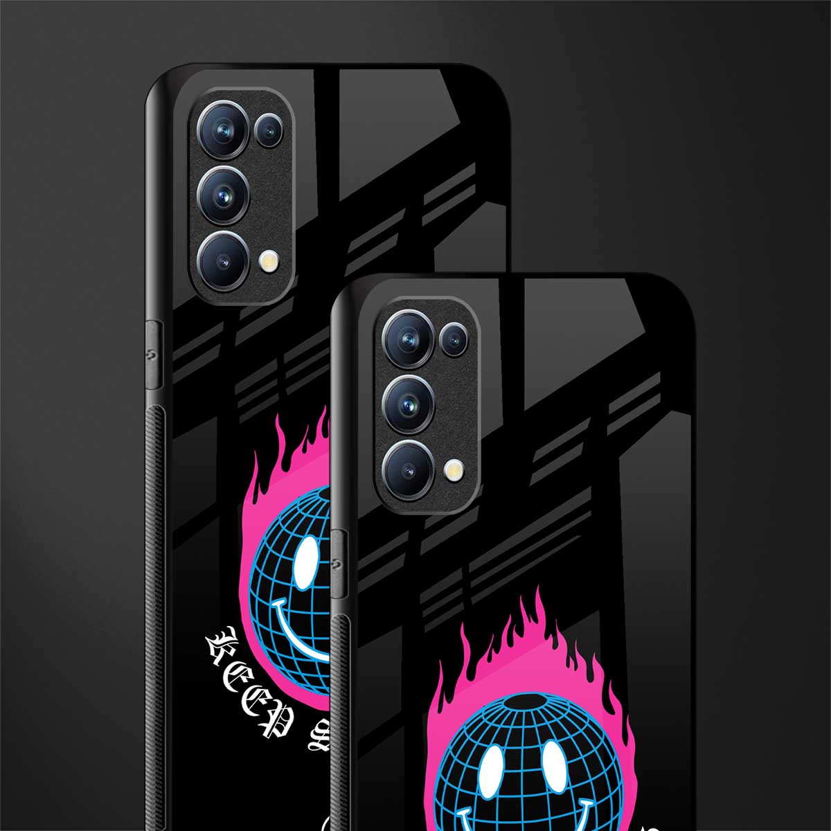 keep smiling back phone cover | glass case for oppo reno 5