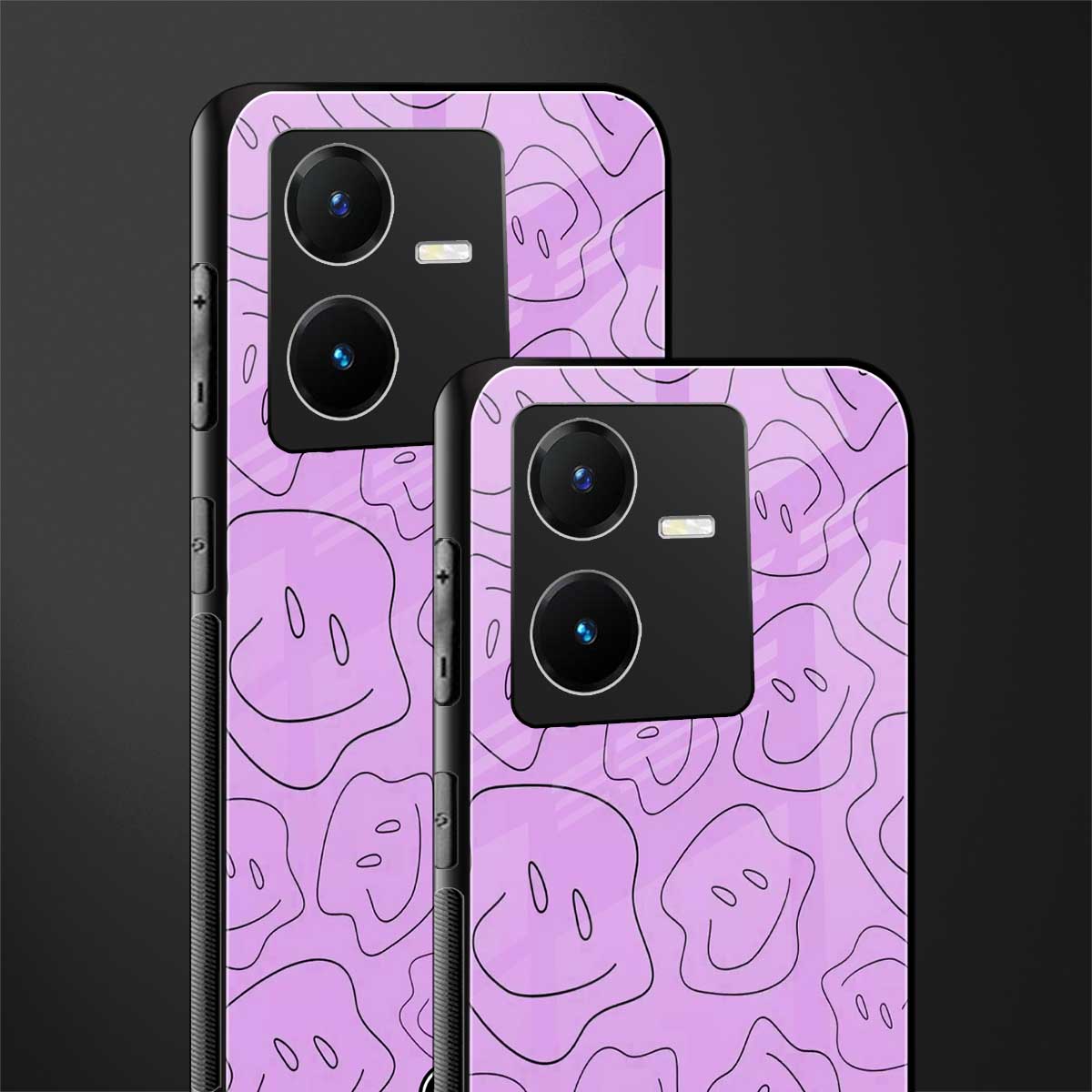 kinda sad kinda happy back phone cover | glass case for vivo y22