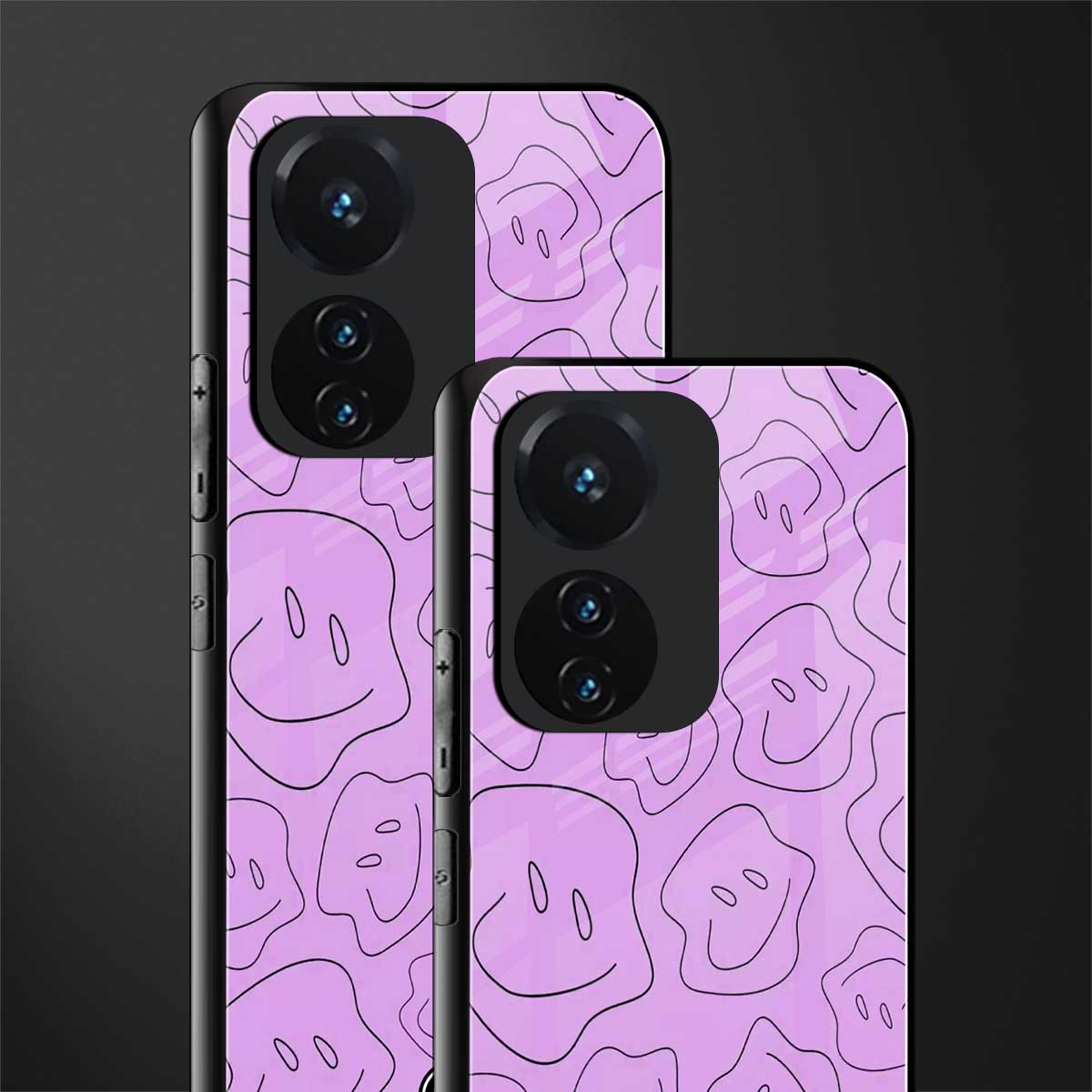 kinda sad kinda happy back phone cover | glass case for vivo t1 44w 4g