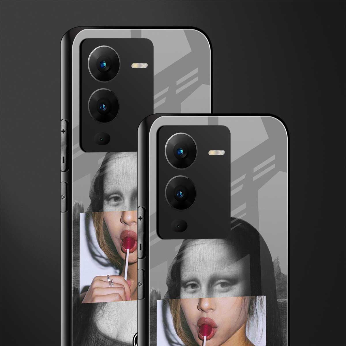 la mona lisa back phone cover | glass case for vivo v25 pro 5g