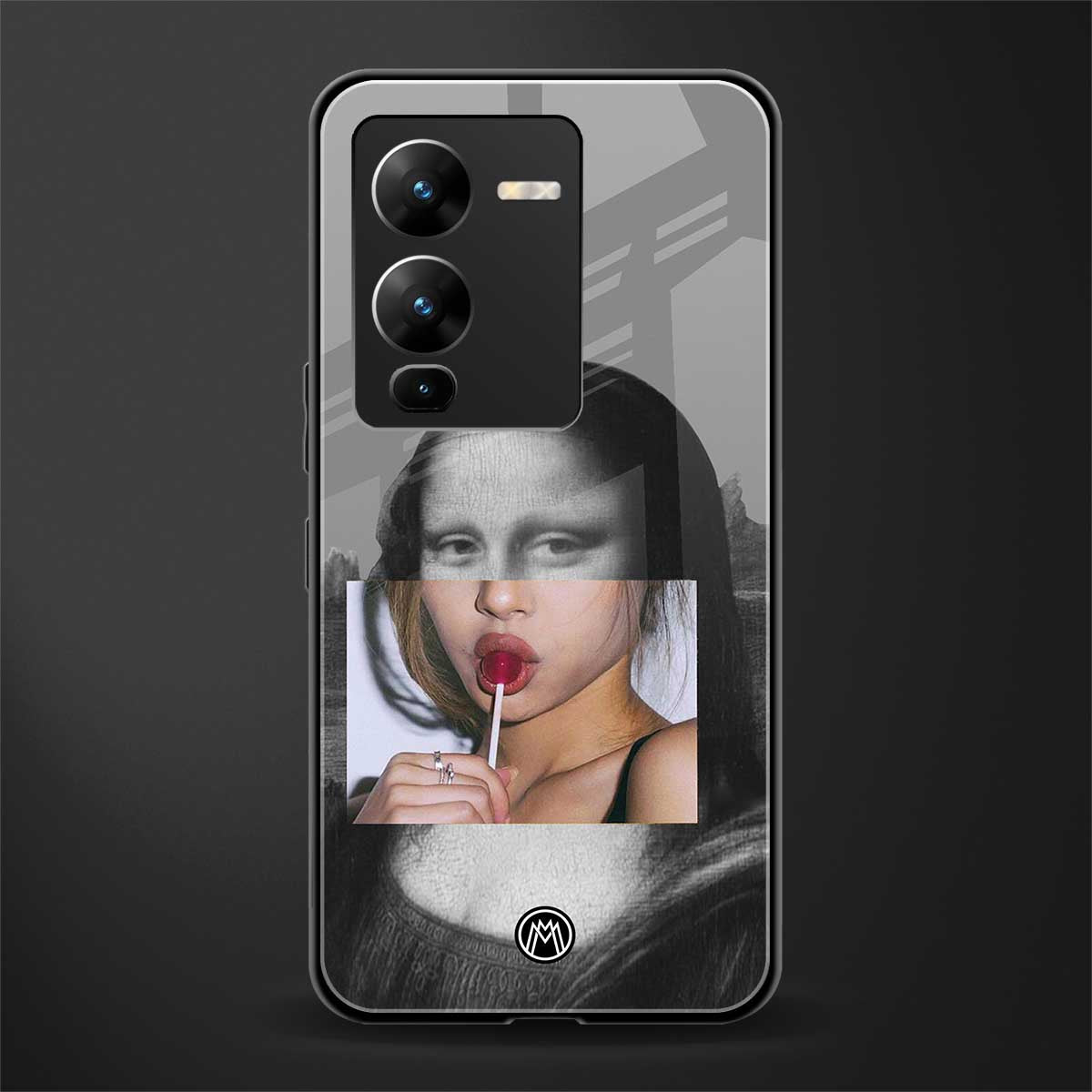 la mona lisa back phone cover | glass case for vivo v25 pro 5g