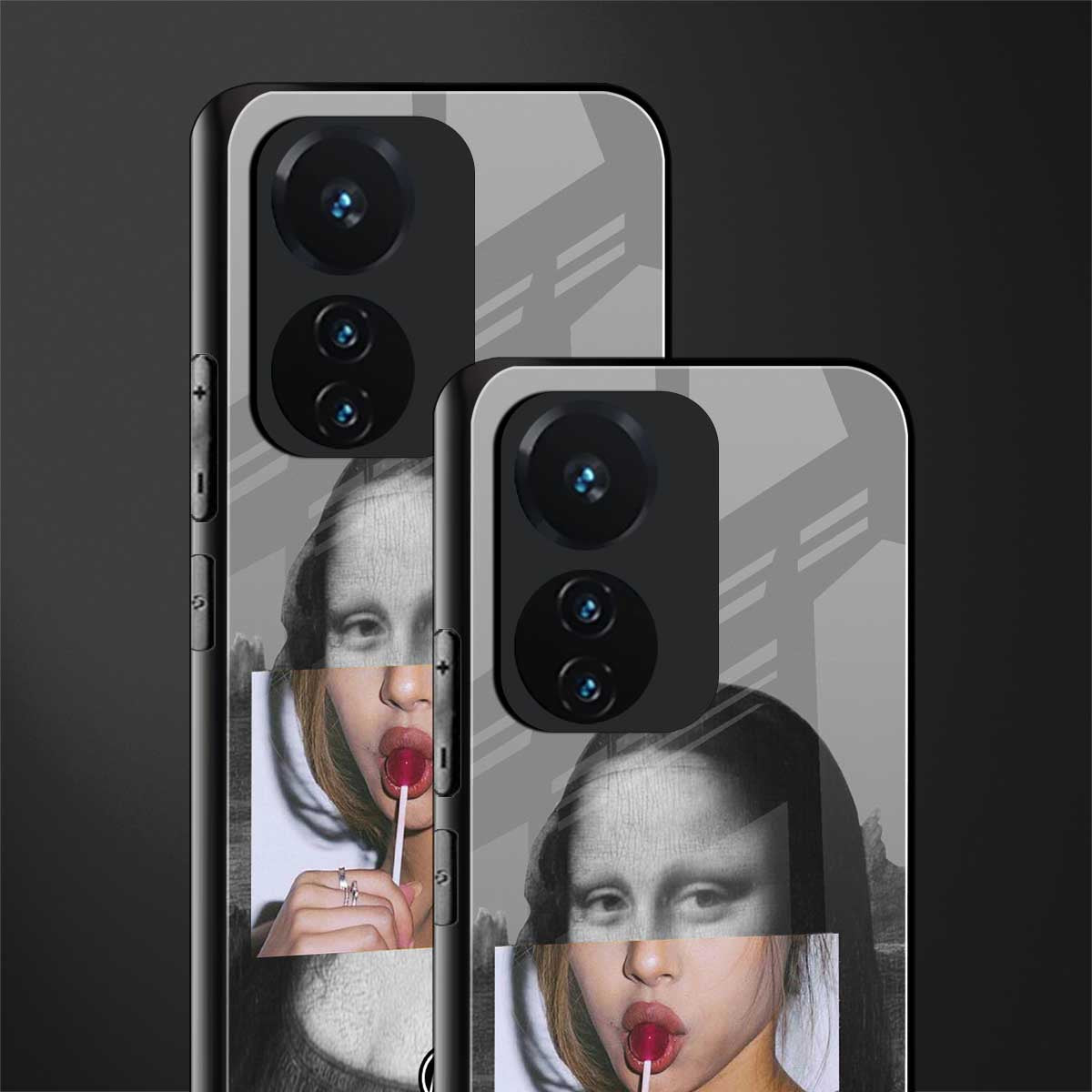 la mona lisa back phone cover | glass case for vivo t1 44w 4g