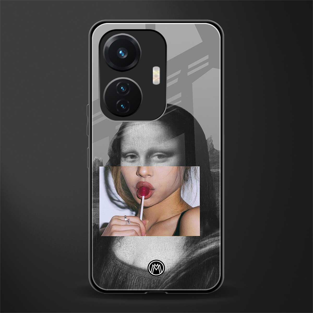 la mona lisa back phone cover | glass case for vivo t1 44w 4g
