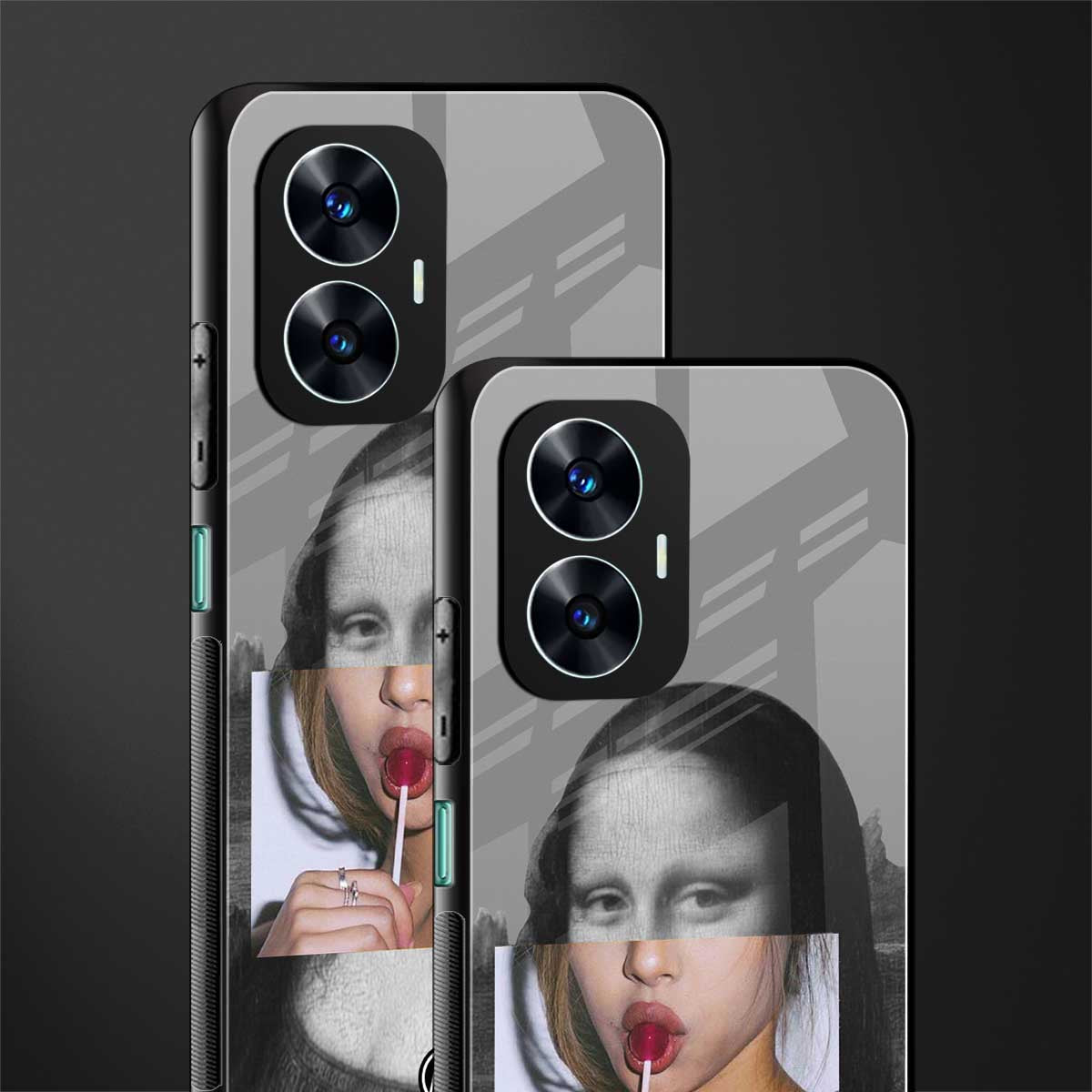 la mona lisa back phone cover | glass case for realme c55
