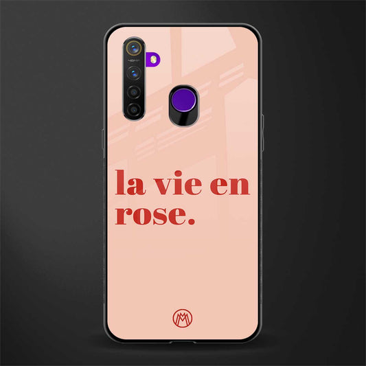 la vie en rose quote glass case for realme 5 pro image