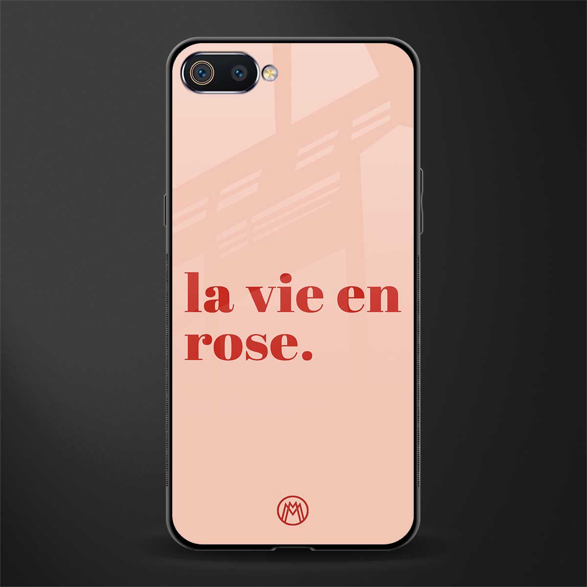 la vie en rose quote glass case for oppo a1k image