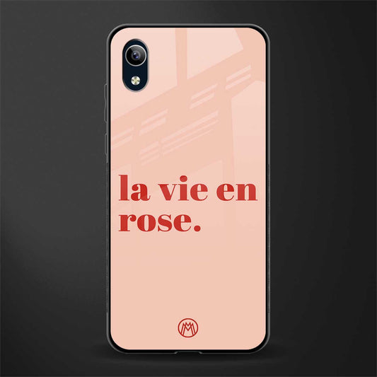 la vie en rose quote glass case for vivo y91i image