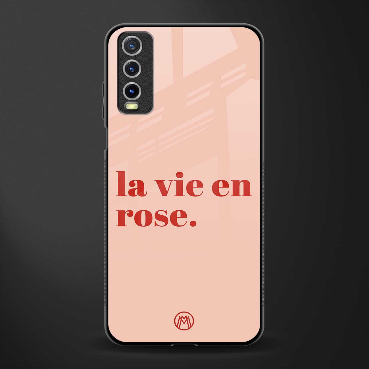 la vie en rose quote glass case for vivo y20 image