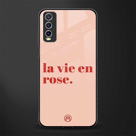 la vie en rose quote glass case for vivo y20 image