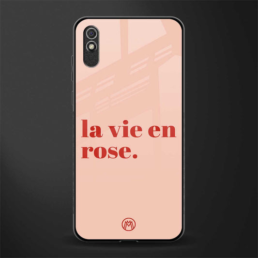 la vie en rose quote glass case for redmi 9i image